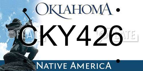 CKY426 Oklahoma License Plate