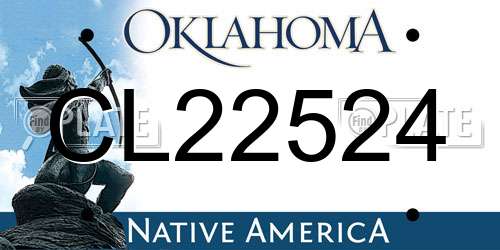 CL22524 Oklahoma License Plate