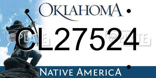 CL27524 Oklahoma License Plate