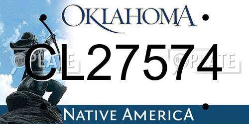 CL27574 Oklahoma License Plate