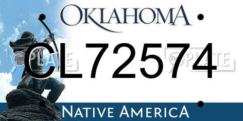 CL72574 Oklahoma License Plate