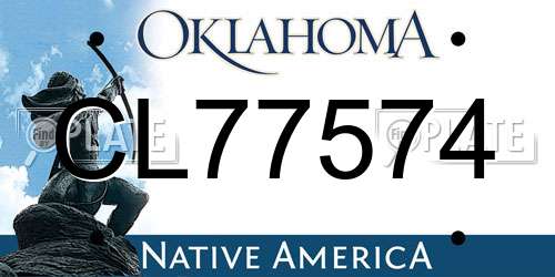 CL77574 Oklahoma License Plate
