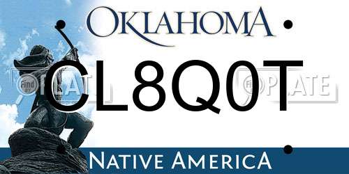CL8Q0T Oklahoma License Plate