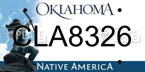 CLA8326 Oklahoma License Plate