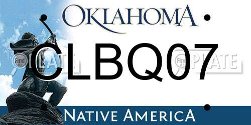 CLBQ07 Oklahoma License Plate