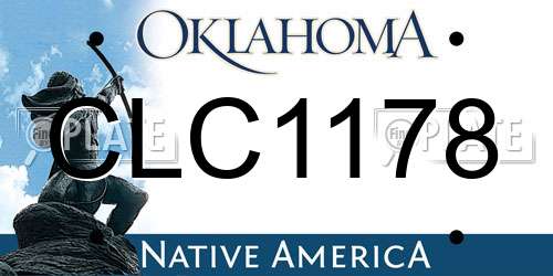 CLC1178 Oklahoma License Plate