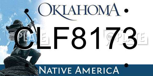CLF8173 Oklahoma License Plate