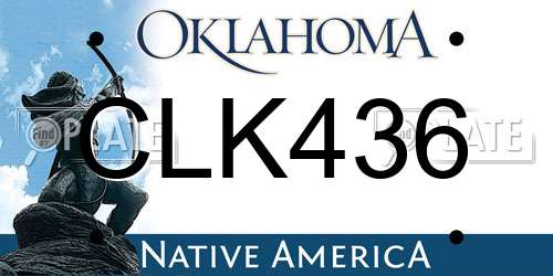 CLK436 Oklahoma License Plate