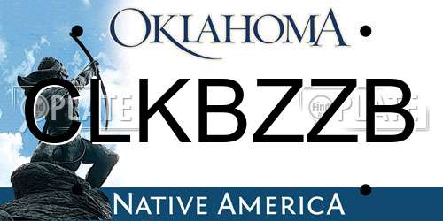 CLKBZZB Oklahoma License Plate