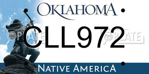 CLL972 Oklahoma License Plate