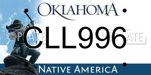CLL996 Oklahoma License Plate