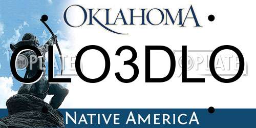 CLO3DLO Oklahoma License Plate