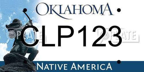 CLP123 Oklahoma License Plate