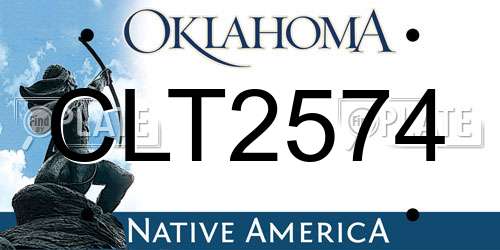CLT2574 Oklahoma License Plate