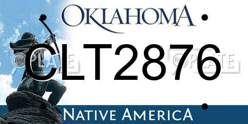 CLT2876 Oklahoma License Plate