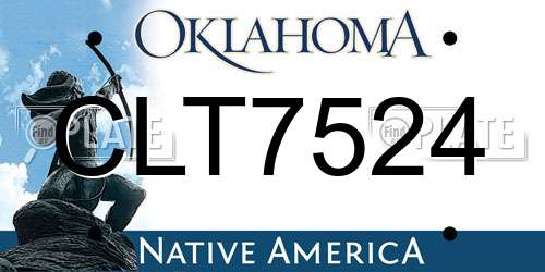 CLT7524 Oklahoma License Plate