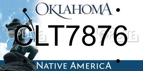 CLT7876 Oklahoma License Plate