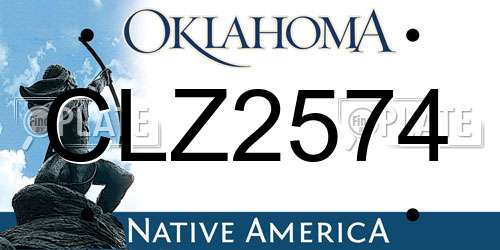 CLZ2574 Oklahoma License Plate