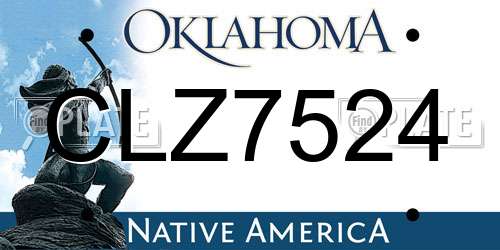 CLZ7524 Oklahoma License Plate