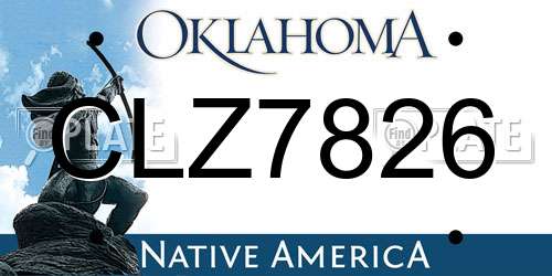 CLZ7826 Oklahoma License Plate