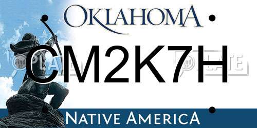 CM2K7H Oklahoma License Plate