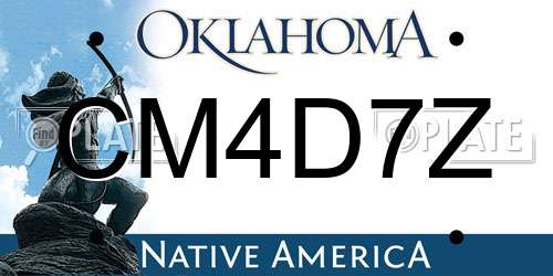 CM4D7Z Oklahoma License Plate