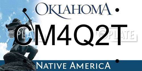 CM4Q2T Oklahoma License Plate