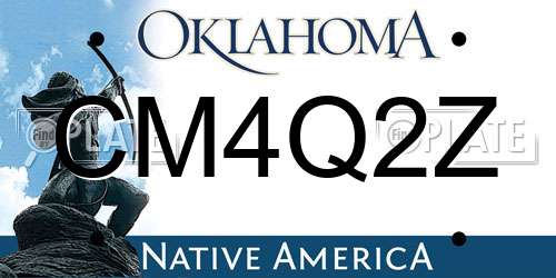 CM4Q2Z Oklahoma License Plate