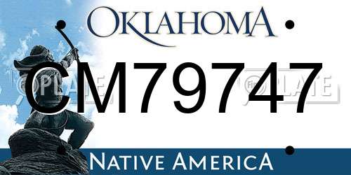 CM79747 Oklahoma License Plate
