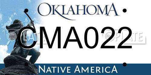 CMA022 Oklahoma License Plate