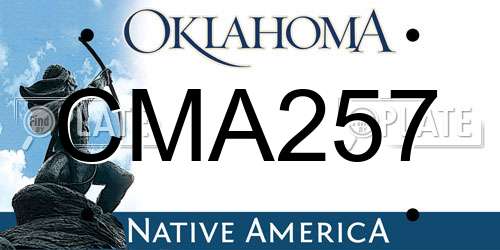 CMA257 Oklahoma License Plate
