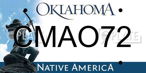 CMAO72 Oklahoma License Plate