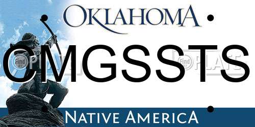 CMGSSTS Oklahoma License Plate