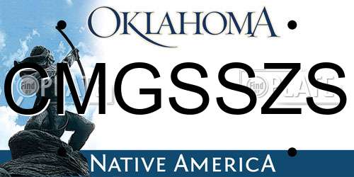 CMGSSZS Oklahoma License Plate