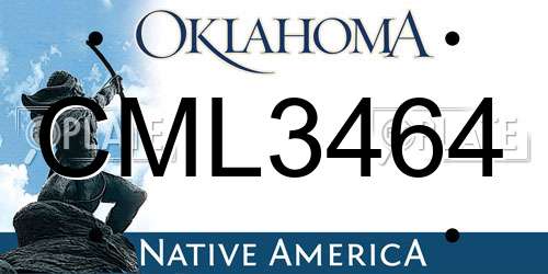 CML3464 Oklahoma License Plate