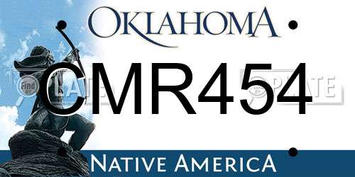 CMR454 Oklahoma License Plate