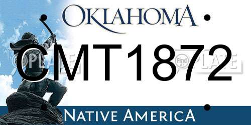 CMT1872 Oklahoma License Plate