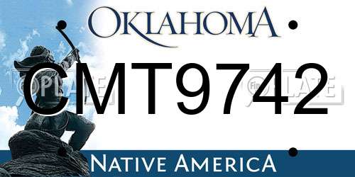CMT9742 Oklahoma License Plate
