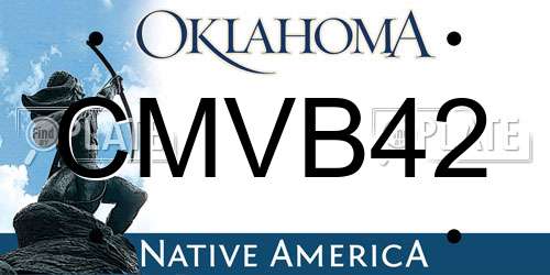 CMVB42 Oklahoma License Plate