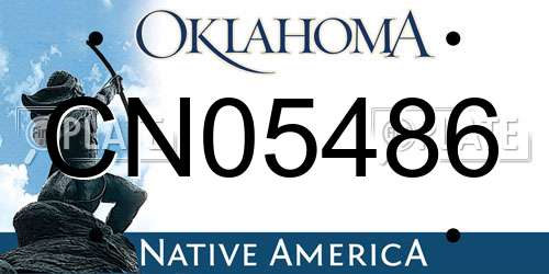 CN05486 Oklahoma License Plate