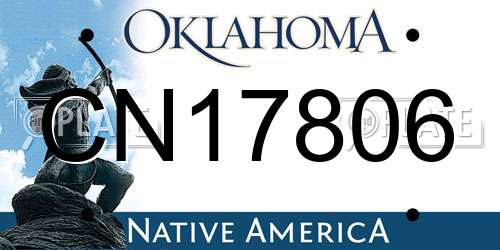 CN17806 Oklahoma License Plate
