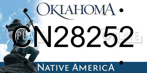 CN28252 Oklahoma License Plate