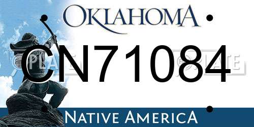 CN71084 Oklahoma License Plate