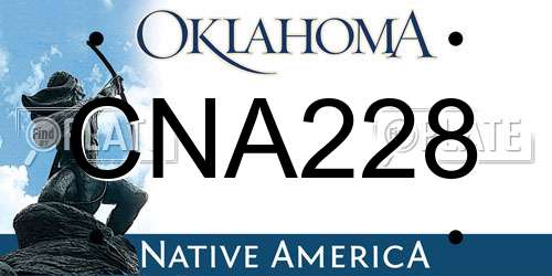 CNA228 Oklahoma License Plate