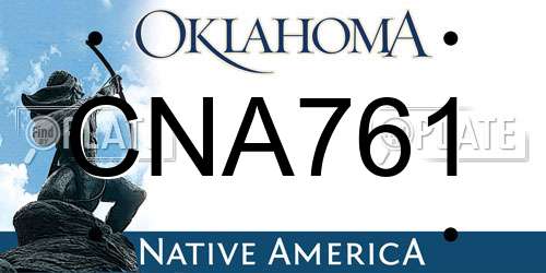CNA761 Oklahoma License Plate
