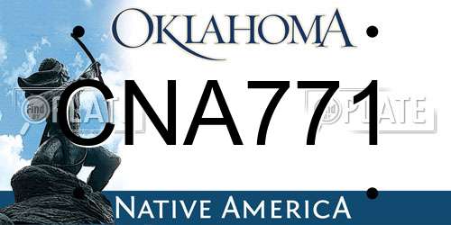 CNA771 Oklahoma License Plate