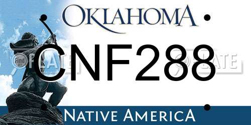 CNF288 Oklahoma License Plate