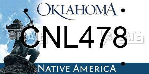 CNL478 Oklahoma License Plate