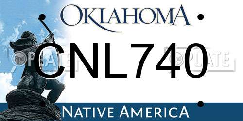 CNL740 Oklahoma License Plate