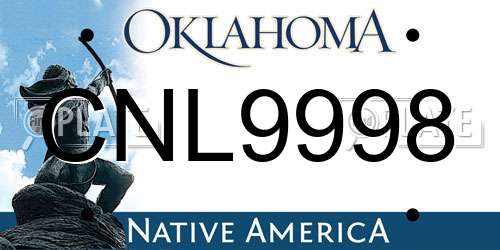 CNL9998 Oklahoma License Plate